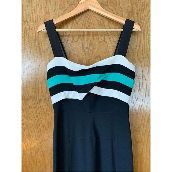 Roland Mouret Persian Double Stretch Crepe Gown Black, Mint, White Size 6 - Picture 11 of 12